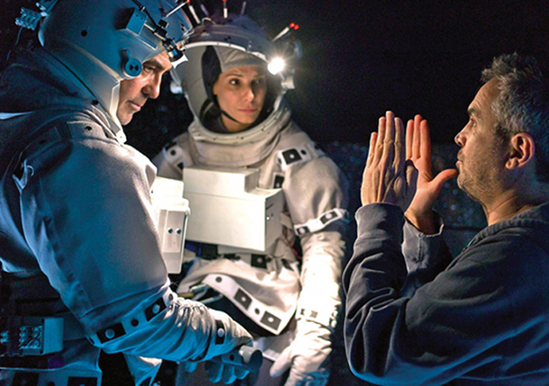 gravity-alfonso-cuaron-george-clooney-set-image