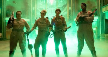 The Ghostbusters Abby (Melissa McCarthy), Holtzmann (Kate McKinnon), Erin (Kristen Wiig) and Patty (Leslie Jones) inside the Mercado Hotel Lobby in Columbia Pictures' GHOSTBUSTERS.